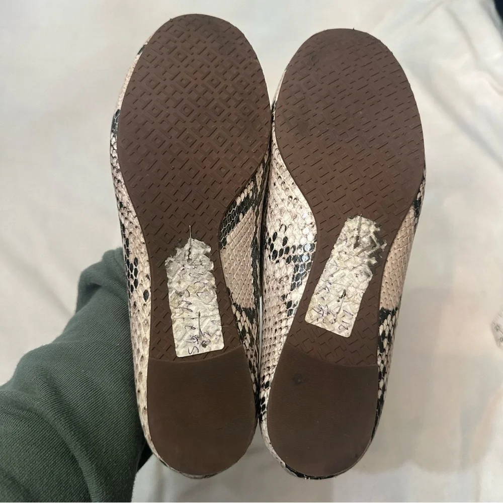 Tory Burch Reva Snake Skin Print Ballerina Flats Size 8M